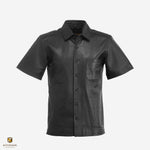 Black Leather Bowling Shirt